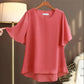 Chiffon Shirt Short -sleeved Female Summer Round Neck Loose Increase Size Top T -shirt Bottom Shirt