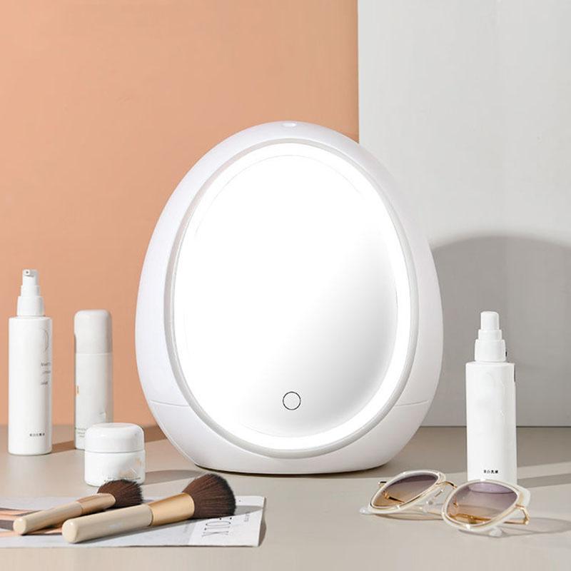 Cosmetic Mirror with Storage Box Dust-proof Large-capacity Cosmetic Mirror LED HD Adjustable Light Makeup Mirror