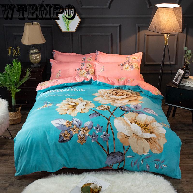 Printed Quilt Bedroom Bedding Household Items Set Four-piece Comfort Cotton