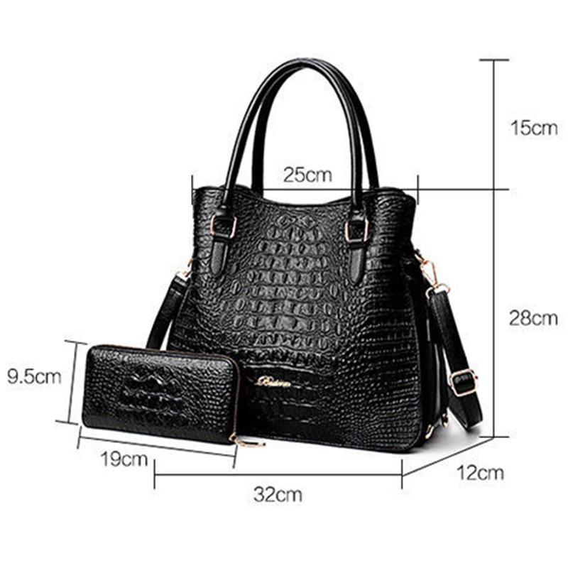 Genuine Leather Cowhide Soft Leather Crocodile Pattern Portable Handbags European and American Fashion Atmospheric Casual Shoulder Bag