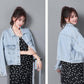 Denim Jacket Women's Spring and Autumn Korean Version All-match BF Loose Short Long-sleeved Retro Top Women's