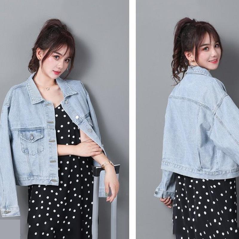 Denim Jacket Women's Spring and Autumn Korean Version All-match BF Loose Short Long-sleeved Retro Top Women's