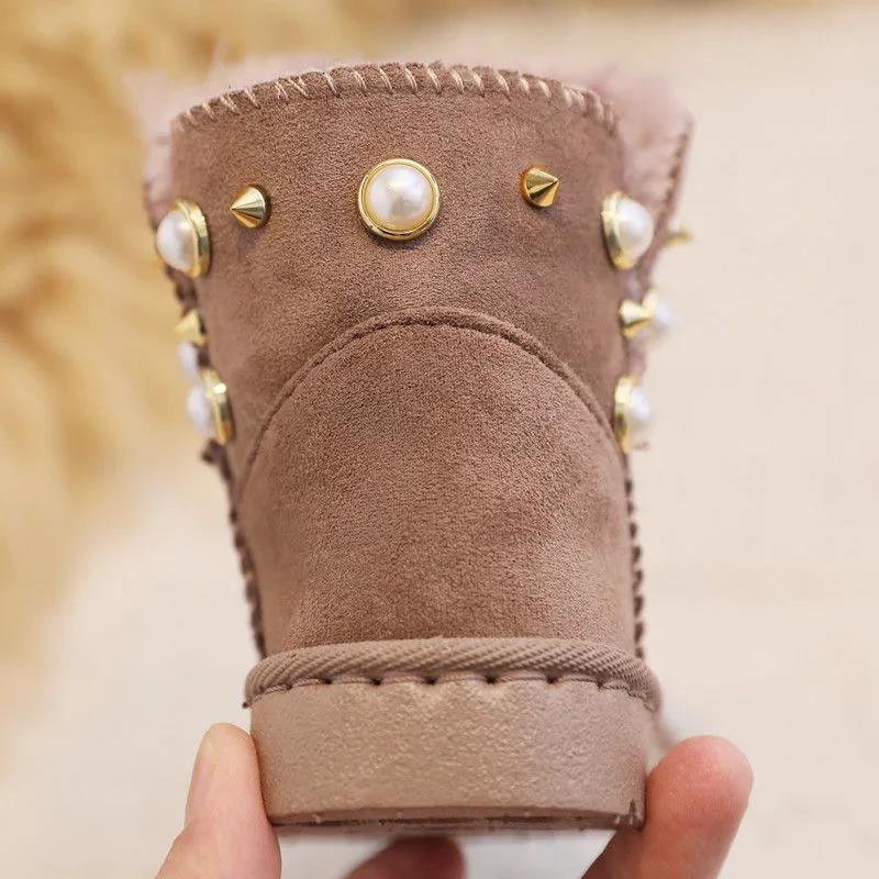 Autumn and Winter Snow Boots Women's Cotton Shoes Wild Korean Short Boots Thick Velvet Boots