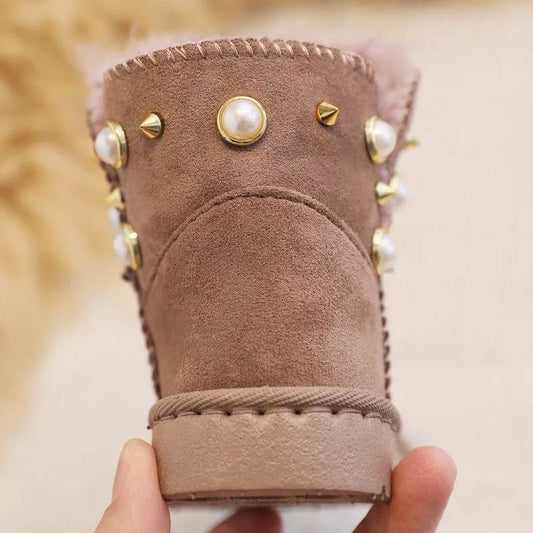 Autumn and Winter Snow Boots Women's Cotton Shoes Wild Korean Short Boots Thick Velvet Boots