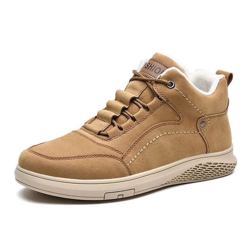 Winter High-top Large Size 38-48 Size Men's Shoes Plus Velvet Warm Cotton Shoes All-match Casual Shoes Non-slip Tooling Shoes Snow Boots