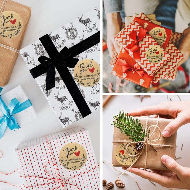 500pcs 4 Styles Thank You Sticker for Seal Labels Round Floral Multi Color Labels Sticker Handmade Offer Stationery Sticker