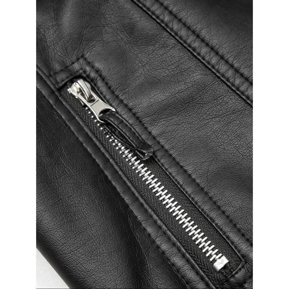 Women's Leather Jacket Women's 2021 Spring and Autumn Short Slim Washed PU Leather Jacket