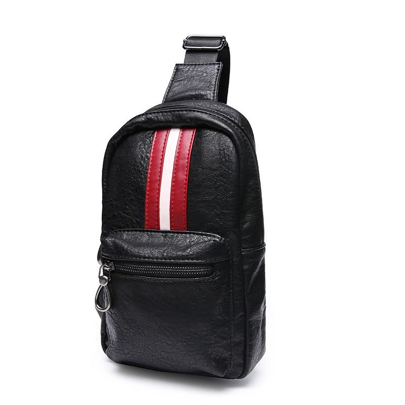 Chest Bag Men Black Large Capacity Pattern Crossbody Outdoor Sports Fitness Shoulder Bag