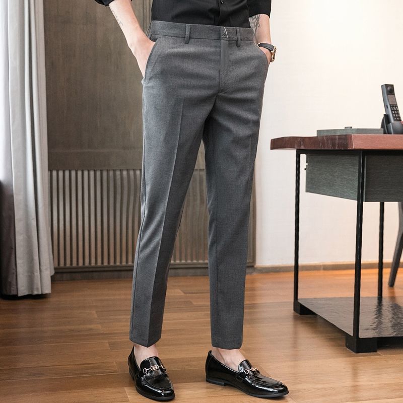 Summer Thin Suit Pants Straight Leg Men's Casual Business Suit Pants
