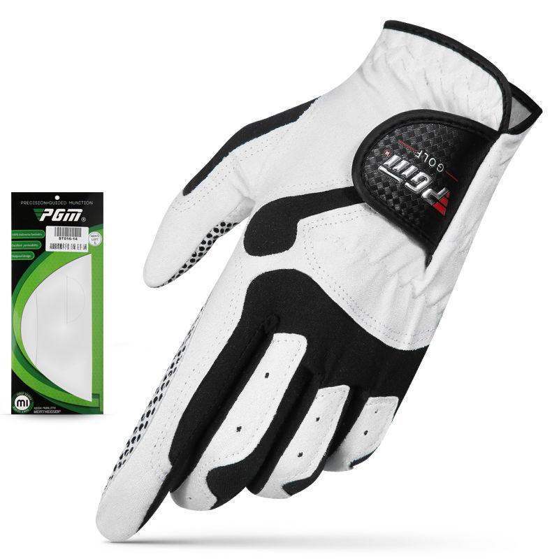 Men's Golf Gloves Single Left and Right Hand Optional with Non-slip Particles Breathable Microfiber Cloth Gloves