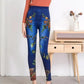 High Waist Stretch Denim Printed Leggings Women's Trousers and Velvet Feet Casual Pants and Velvet Thickening Fashionable and Versatile