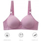Women Breathable Large Size Thin Glossy Bra Without Steel Rings Three-row Buckle Adjustable Shoulder Straps Simple Natural Bra