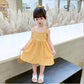 Girls Summer Sling Dresssummer Solid Color Flower Children's Princess Dress Kid