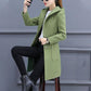 V-neck Slim Wool Jacket Women Casual Long Windbreaker Soft Comfortable Coat Boutique Parka Spring