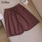 Summer Thin Section Breathable Cotton and Linen Shorts Women's Large Size Home Linen Five Points Loose Wide-leg Pants