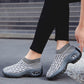 Women's Mid High-heeled Sneakers Casual Breathable Mesh Sports Shoes Running Flat Shoes Slip on Thick-soled Dance Shoes