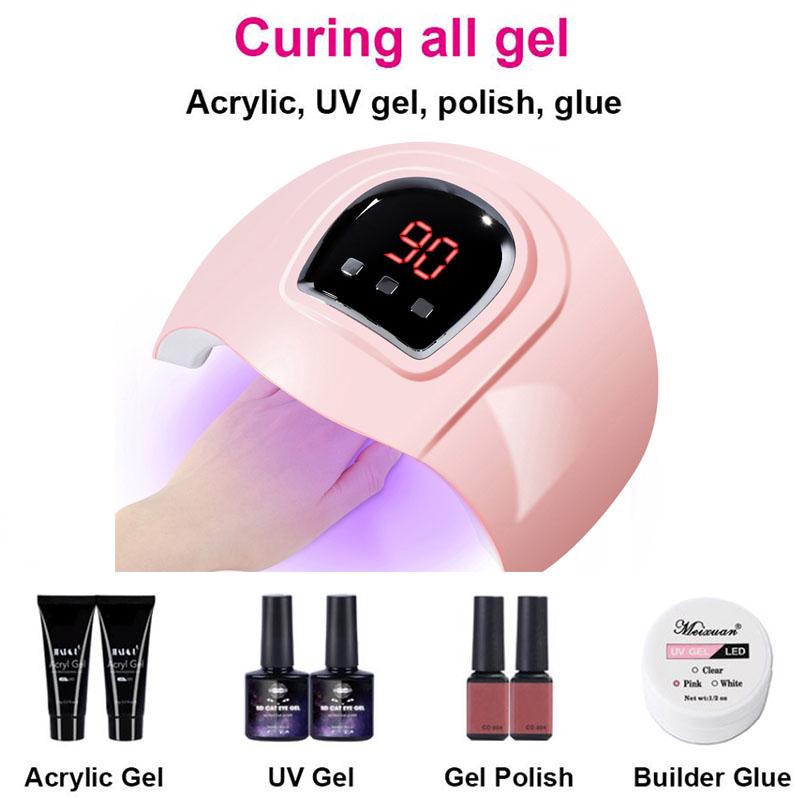 Gel Nail Polish Starter Kit with 54W LED UV lamp Nail Dryer set  Manicure set Nail Tools