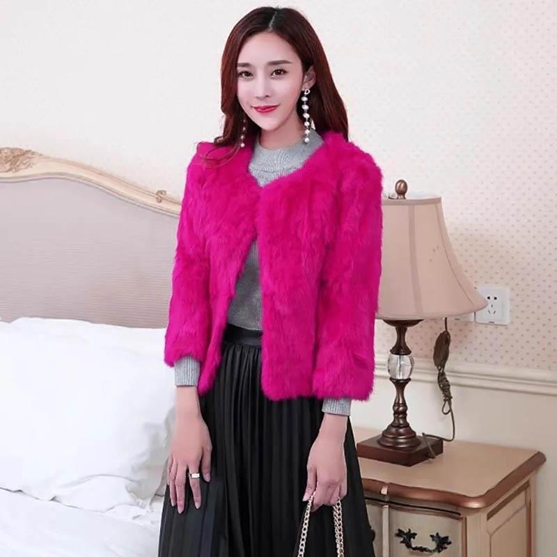 Autumn and Winter Slim Fashion Fur Coat Short Imitated Rabbit Fur Coat