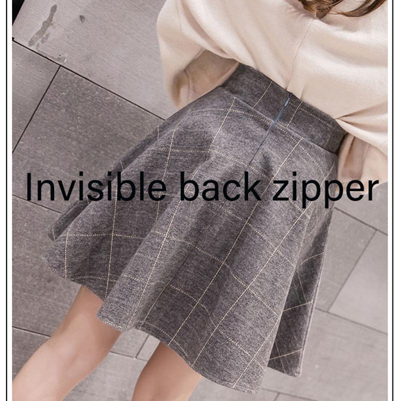 Two Layers Anti-glare Back Zipper  Women's Clothing High Waist Buttocks Bow Lace Plaid Skirt Ruffle Short Skirt A-line Skirt