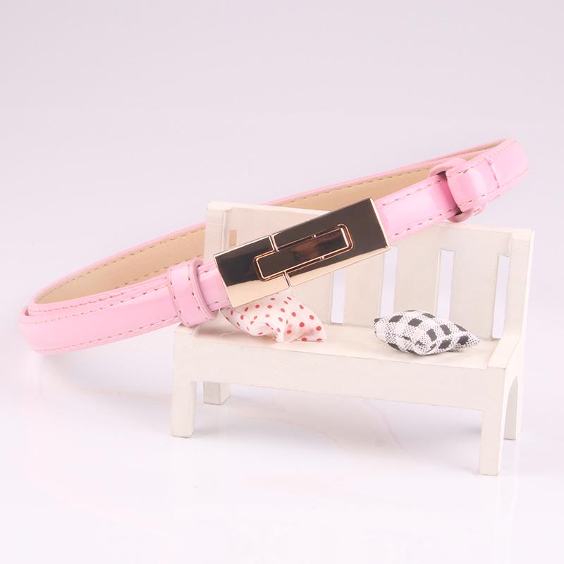 Women buckle adjustment fine belt Decorative candy color belt