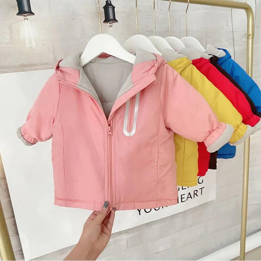 Girls Warm and Windproof Down Padded Jacket Plus Velvet Thick Winter Jacket