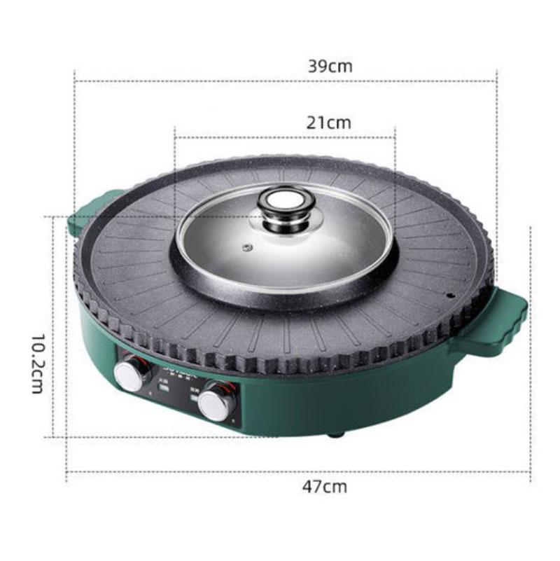 2200W Heat Pot BBC All-in-one Machine Electric Baking Pan Flat Frying Pan Multi-purpose Small Heat Pot for Family