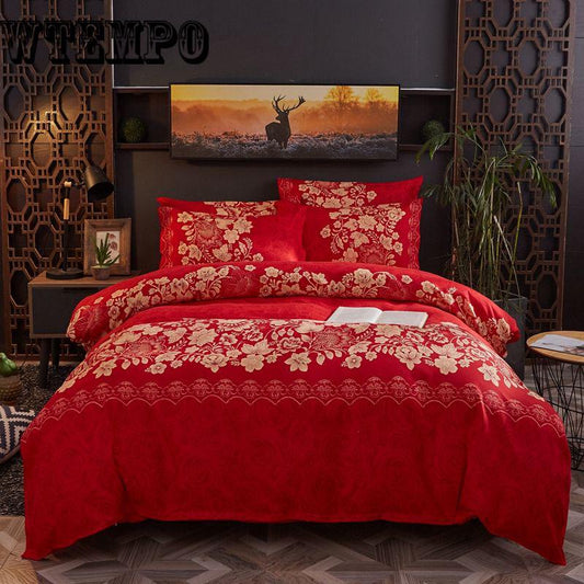 Floral Bedding Set Cotton Linens Sheet Pillowcase Comforter Covet Sets