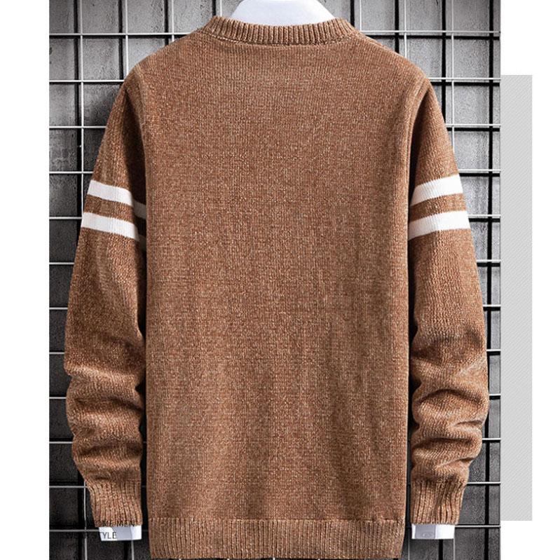 Sweater Men's Round Neck Thickened Autumn and Winter Men's All-in-one Fleece Sweater Winter Pullover Sweater