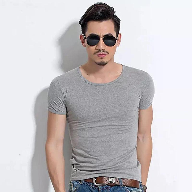 3 Pcs Men Slim T-shirt Stretch Tees Muscle Shirt Casual Pullover Half Sleeve Overshirt Solid Color Top Male Sport Clothing