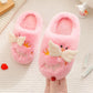 Children's Butterfly Decorative Cotton Slippers Autumn and Winter Warm Flat Shoes Indoor and Outdoor Non-slip Casual Slippers Light Soft Shoes