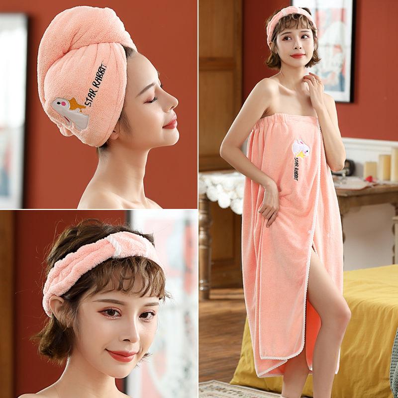 3PCS The Bath Towel Can Be Worn and Can Be Wrapped Around The Towel To Absorb Water and Not Shed The Adult Cute Bath Skirt Has A Soft Fabric
