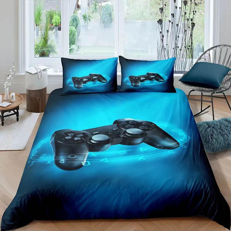 3D Game Handle Print Three-piece Bedding Is Set of Set of Sets of Sets of Beds Home Double Bedding