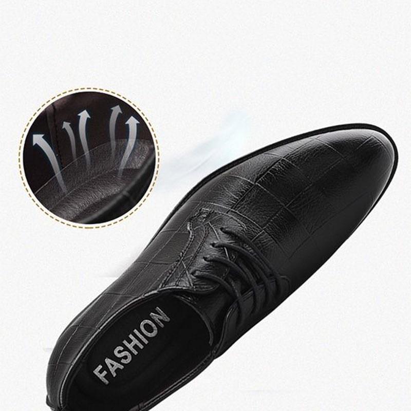 Pattern Wedding Men Dress Shoes Genuine Leather Business Men Formal Shoes