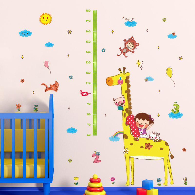 [Wall sticker] Diy Giraffe Height Chart Measure Wall Stickers Wall Decals Cartoon Animal Park Kids B