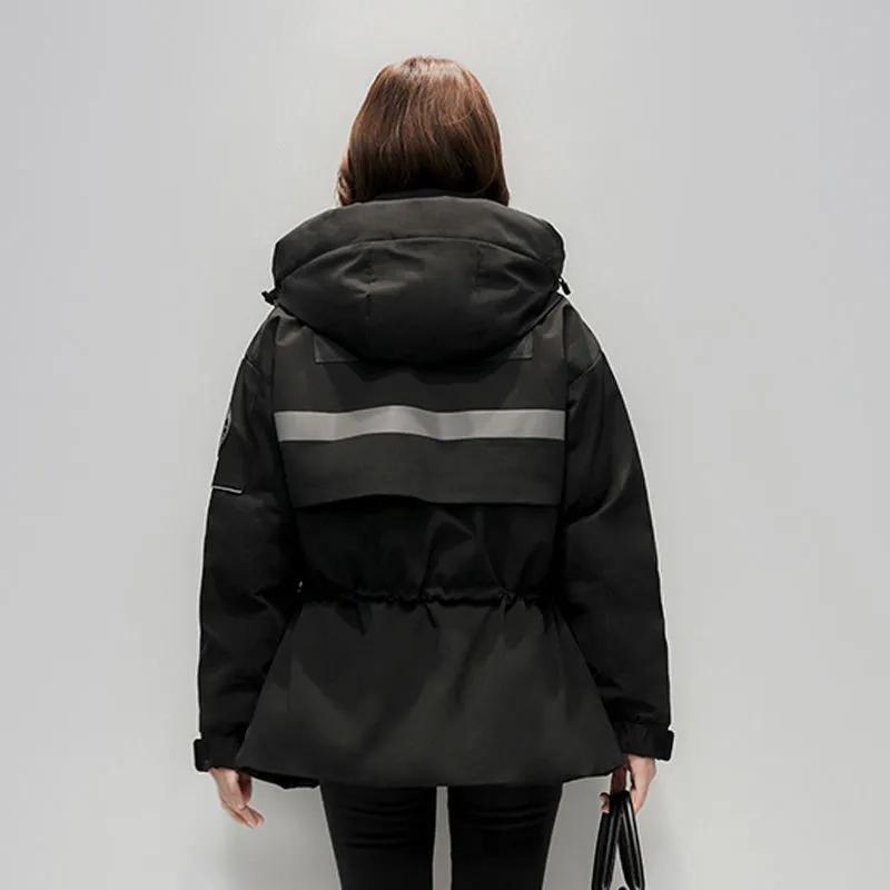 Down Jacket Women's Short Tooling White Duck Down Hooded Warm Pie To Overcome Winter Coat Mid-length Windproof Outdoor Sportswear