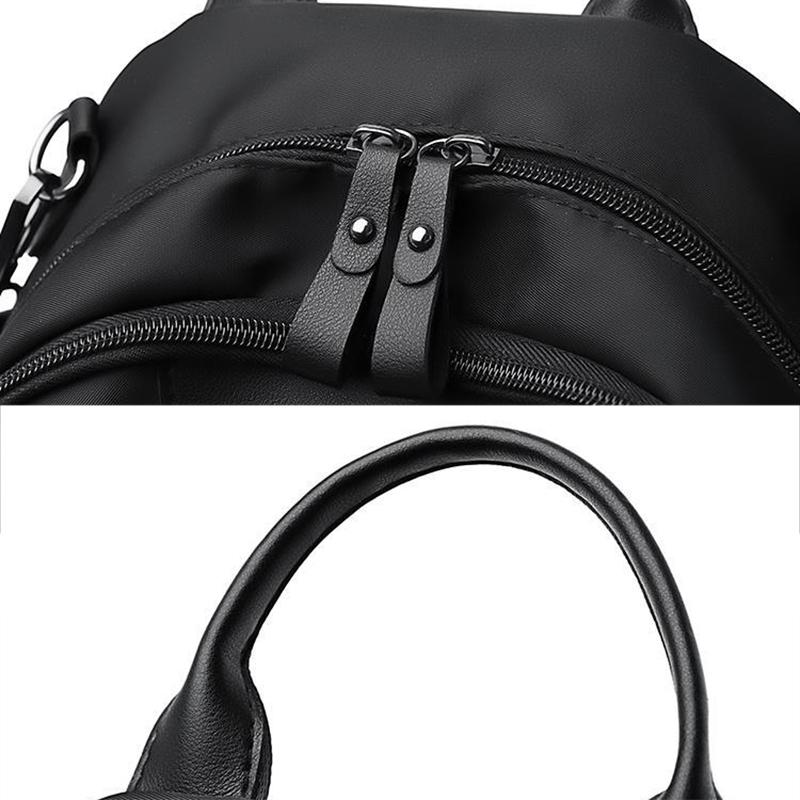 High-capacity Black Red Casual Large Capacity Simple Women's Multi-layer Canvas Backpack Travel Shopping Student Schoolbag