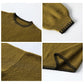 Large Size Knitted Sweater Women Autumn and Winter Loose and Lazy Retro Hit Color Pullover Round Neck Sweater