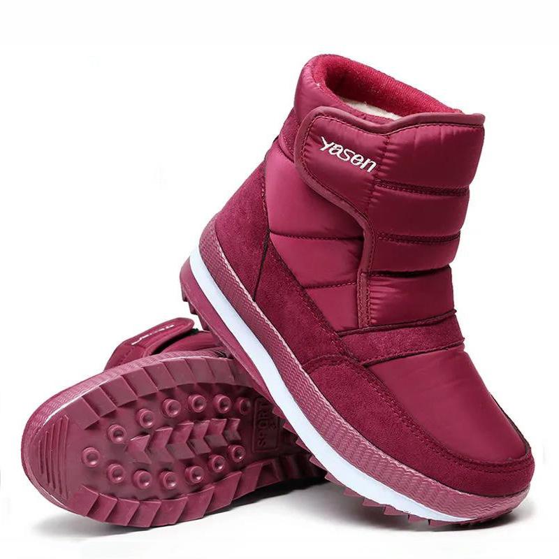 Winter Thick Cotton Shoes Women's High-top Plus Velvet Warmth Thick-soled Snow Boots Short-tube Boots Waterproof and Non-slip
