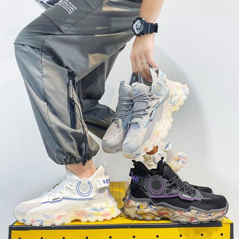 Men's Sports Shoes Trend Wild Casual Shoes Thick-soled Increase Sports Running Shoes Old Shoes Trend