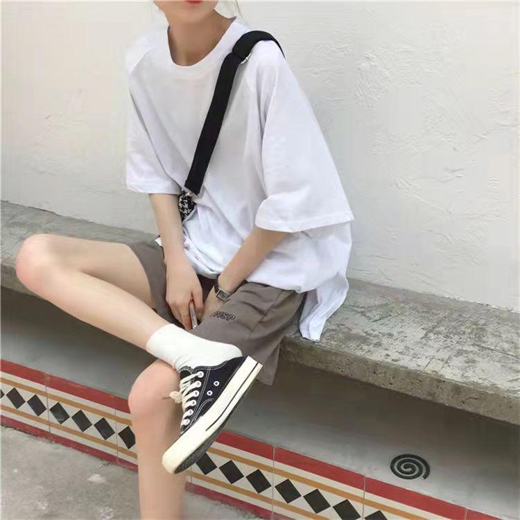 Ladies Summer Short Sleeve Shorts Two Piece Student Loose Casual Suit Short Sleeve T-Shirt + Sports Shorts Athletic Clothing Sets