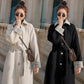 Hepburn Style Woolen Coat Women's Mid-length Korean Coat with Cotton Thickened Autumn and Winter Woolen Coat