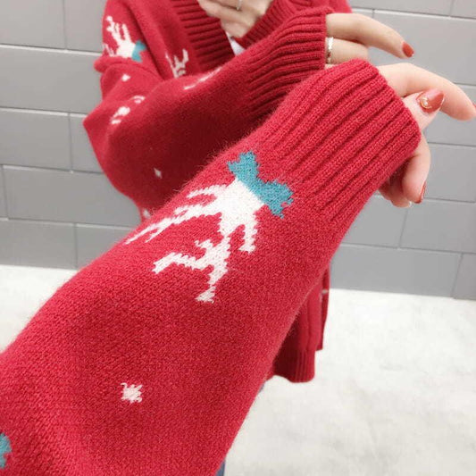Autumn and Winter Casual Sweater Mid-length Knitted Top Loose Large Size Women's Jacket