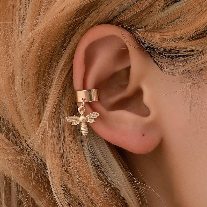 U-shaped Ear Bone Clip Small Bee Diamond Curved Wide Ear Clip Female Suit Without Earrings Earrings