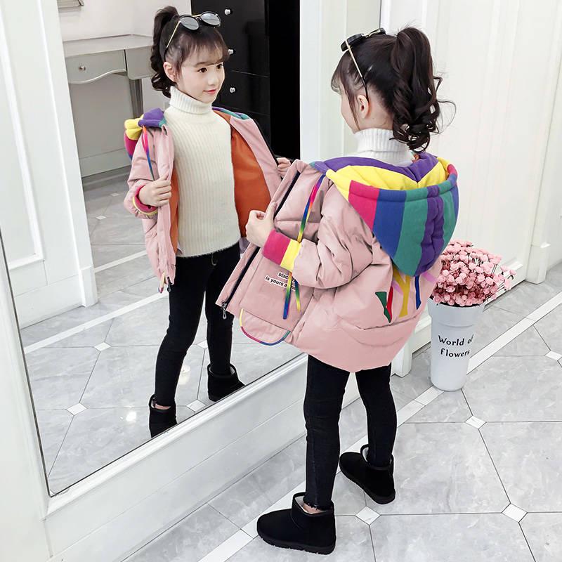 Children Winter Jacket for Girls Kids Hooded Warm Coats Hooded Cotton-Padded Jacket Kids Clothes