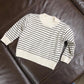 Fleece Children's Sweater Striped High Neck Loose Autumn and Winter Fashion Boys and Girls Thick Winter Baby Bottoming Sweater