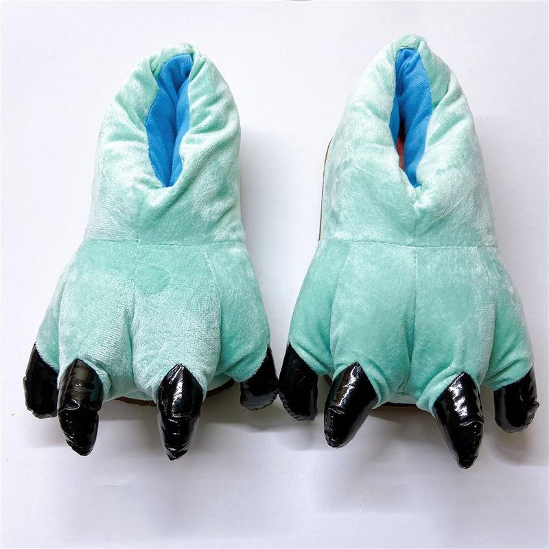 Cartoon Autumn and Winter Dinosaur Paw Cotton Shoes Multi-color Tiger Paw Cotton Slippers Cute Couple Lover's Non-slip Warm Shoes