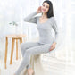 Women Winter Autumn Thermal Underwear Plus Velvet O-neck Female Tight Suit Thicken Windproof Comfortable Soft Lining Long Sleeve High Elasticity Slim