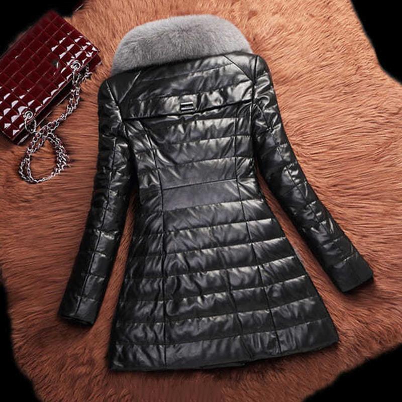 Women's Winter Korean Loose Quilted Coat Warm Stand-collar Down Jacket Women's Glossy Mid-length Down Jacket
