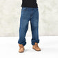 Plus Size Jeans Men Blue Denim Pants Streetwear Skateboard Hip Hop Jean Trousers Loose Casual Straight Jean Pants 40 42 44 46