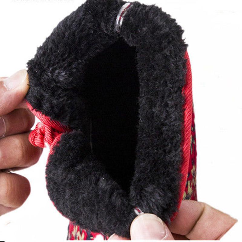 Winter Women  Cotton Shoes Plus Velvet Warm Non-slip Wear-resistant Ethnic Snow Boots Traditional Cotton Boots